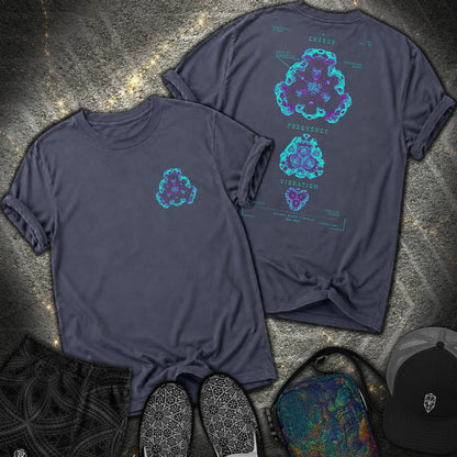 Sound Made Visible Cymatics 02 Comfort 2 Sided Comfort T-Shirt - Sound Made Visible Cymatics 02 Comfort 2 Sided Comfort T-Shirt - Navy