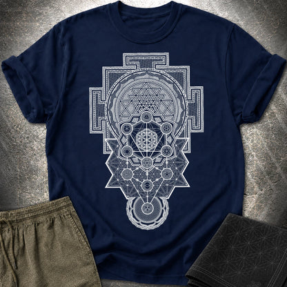 Sacred Geometry Encyclopedia - Sacred Geometry Encyclopedia T-Shirt - Navy