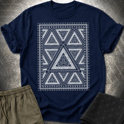 Framed Tetrahedron T-Shirt - Framed Tetrahedron T-Shirt - Navy