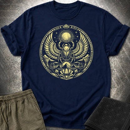 Winged Scarab of the Sun - Winged Scarab of the Sun T-Shirt - Navy