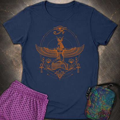 Winged Goddess of the Nile - Winged Goddess of the Nile Womens T-Shirt - Navy