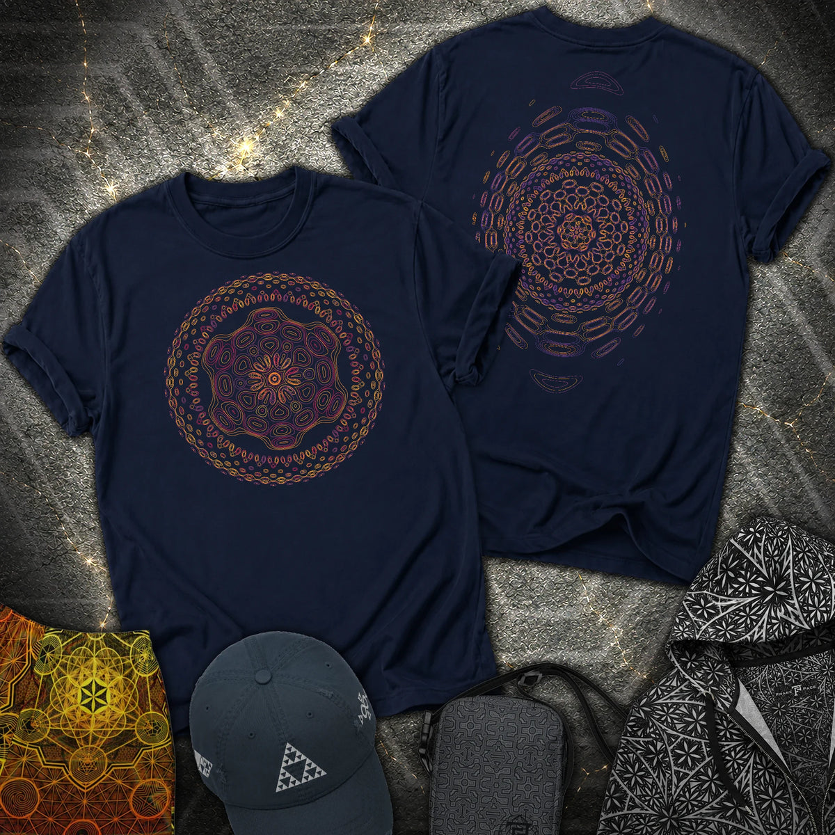 Cymandala Front 2 Sided T-Shirt - Cymandala Front 2 Sided T-Shirt - Navy