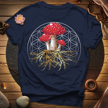 Fly Agaric Flower Of Life T-Shirt