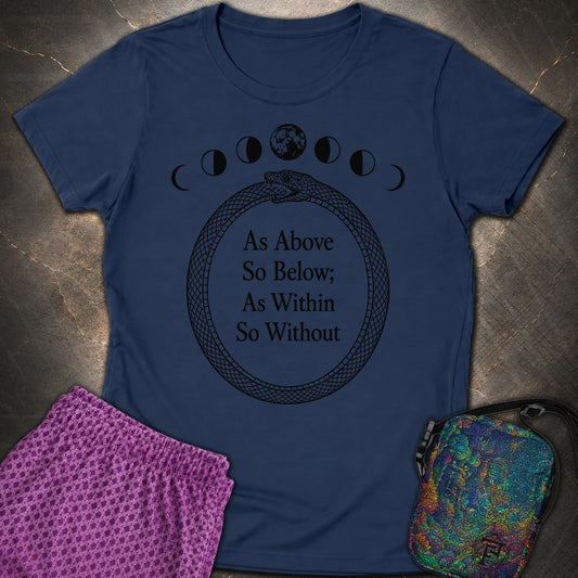 As Above So Below Ouroboros - As Above So Below Ouroboros Womens T-Shirt - Navy