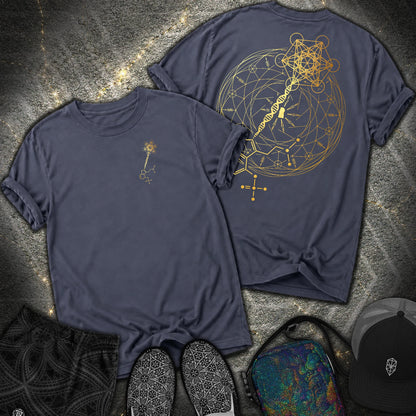 Psilocybin Key To Universe 2 Sided Comfort T-Shirt - Psilocybin Key To Universe 2 Sided Comfort T-Shirt - Navy