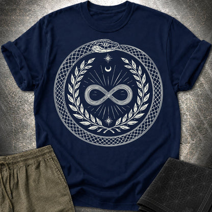 888 Ouroboros Infinity Unisex T-Shirt - 888 Ouroboros Infinity Unisex T-Shirt - Navy