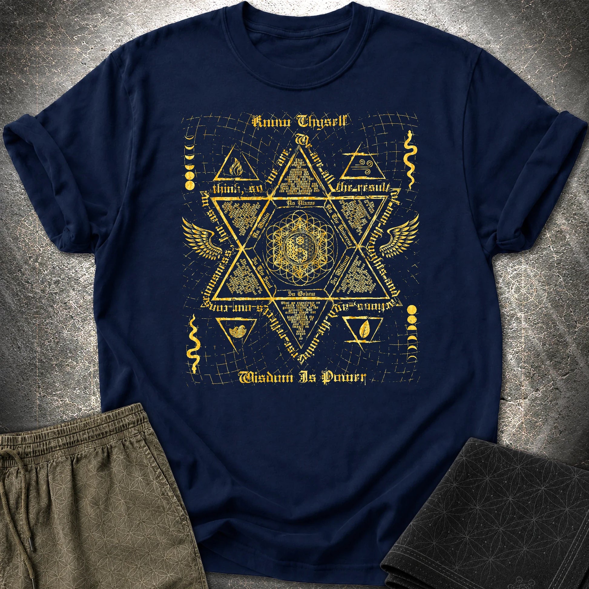 Occult Ancient Wisdom T-Shirt - Occult Ancient Wisdom T-Shirt - Navy