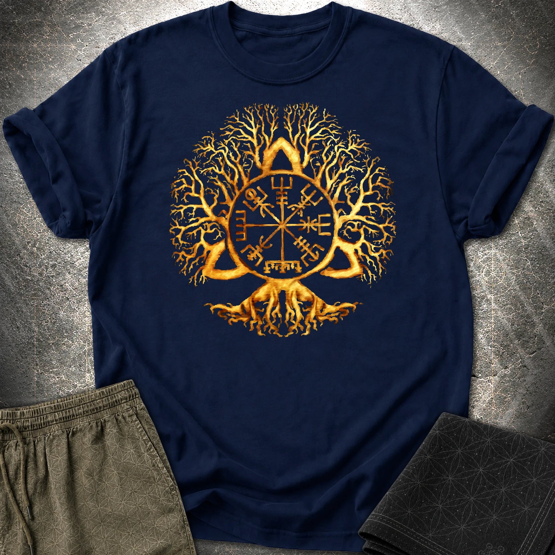 Vegvisir Tree Of Life T-Shirt - Vegvisir Tree Of Life T-Shirt - Navy