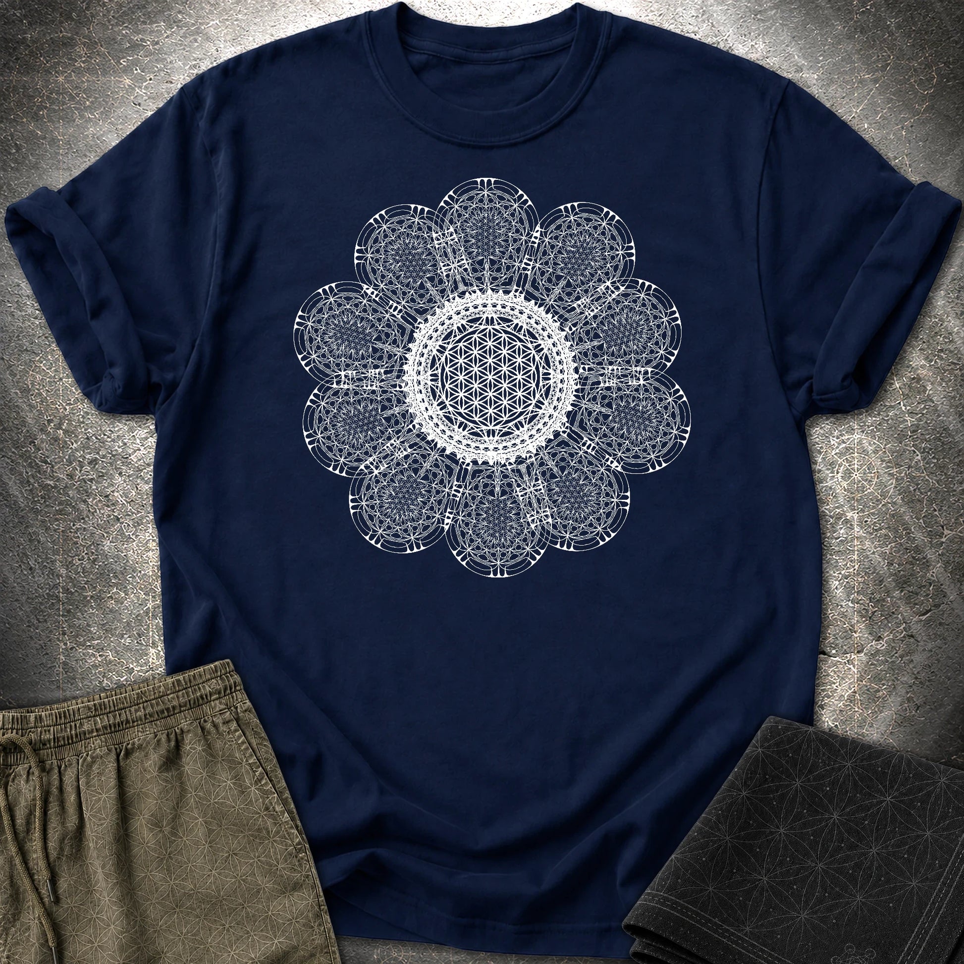 Rave Flower T-Shirt - Rave Flower T-Shirt - Navy
