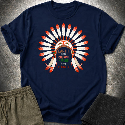 Earth Is My Church T-Shirt - Earth Is My Church T-Shirt - Navy