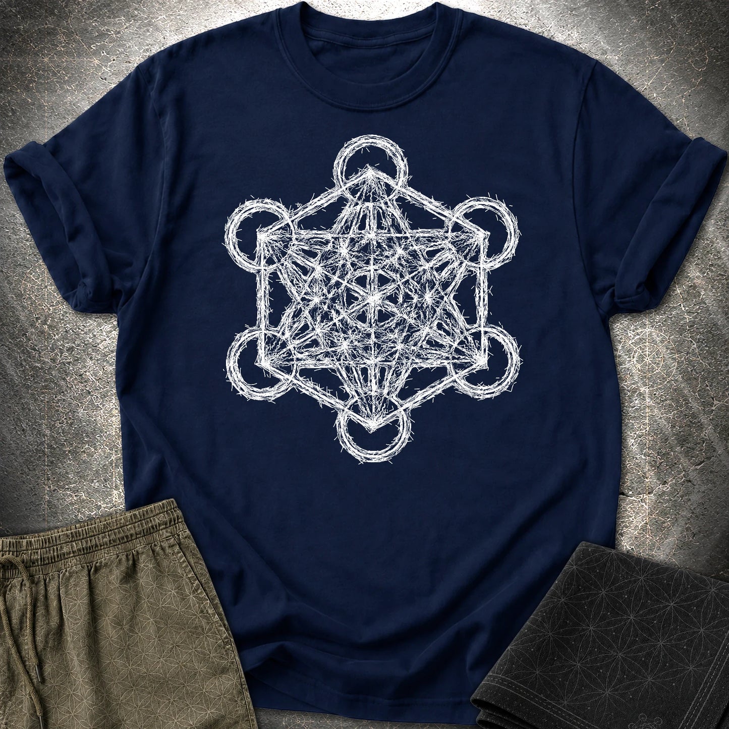 Quantum Metatron’s Cube Shirt Unisex T-Shirt - Quantum Metatron’s Cube Shirt Unisex T-Shirt - Navy
