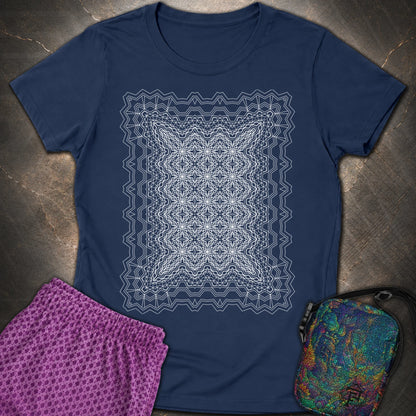 Infinite Geometric Lattice - Infinite Geometric Lattice Womens T-Shirt - Navy