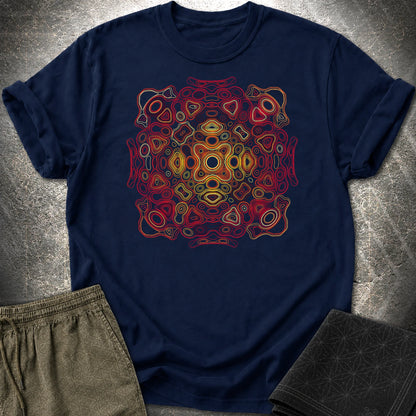 Psychedelic Mandala Trippy Hippie Groovy Pattern T-Shirt - Psychedelic Mandala Trippy Hippie Groovy Pattern T-Shirt - Navy