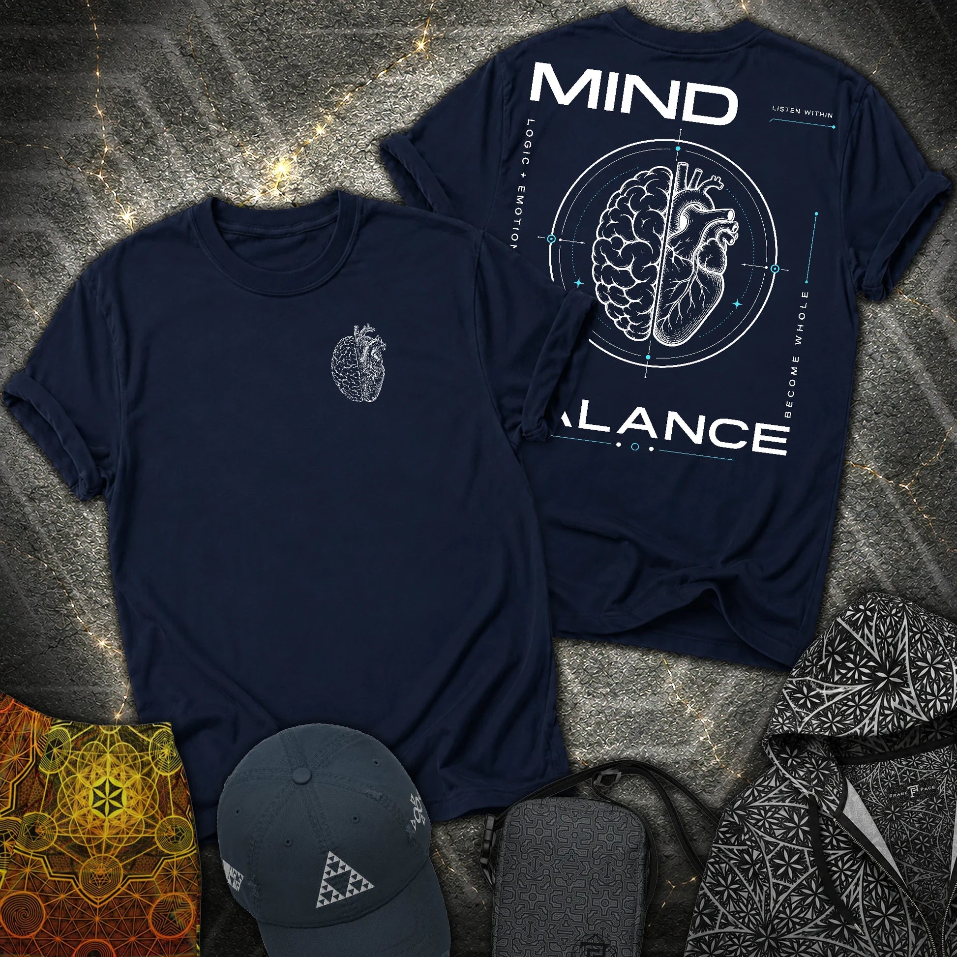Mind Balance - Mind Balance 2 Sided T-Shirt - Navy