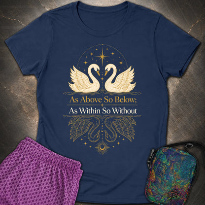 As Above So Below Swans - As Above So Below Swans Womens T-Shirt - Navy