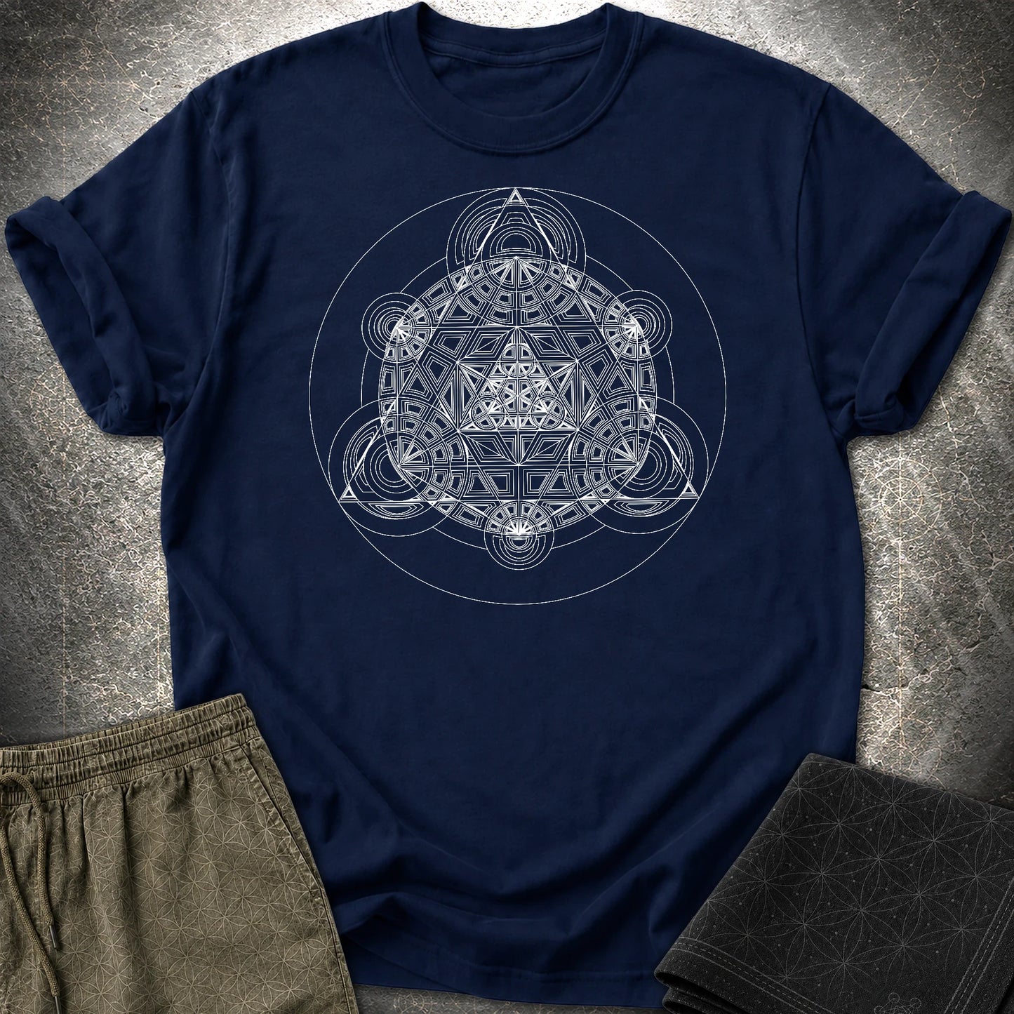 Sacred Mosaic T-Shirt - Sacred Mosaic T-Shirt - Navy