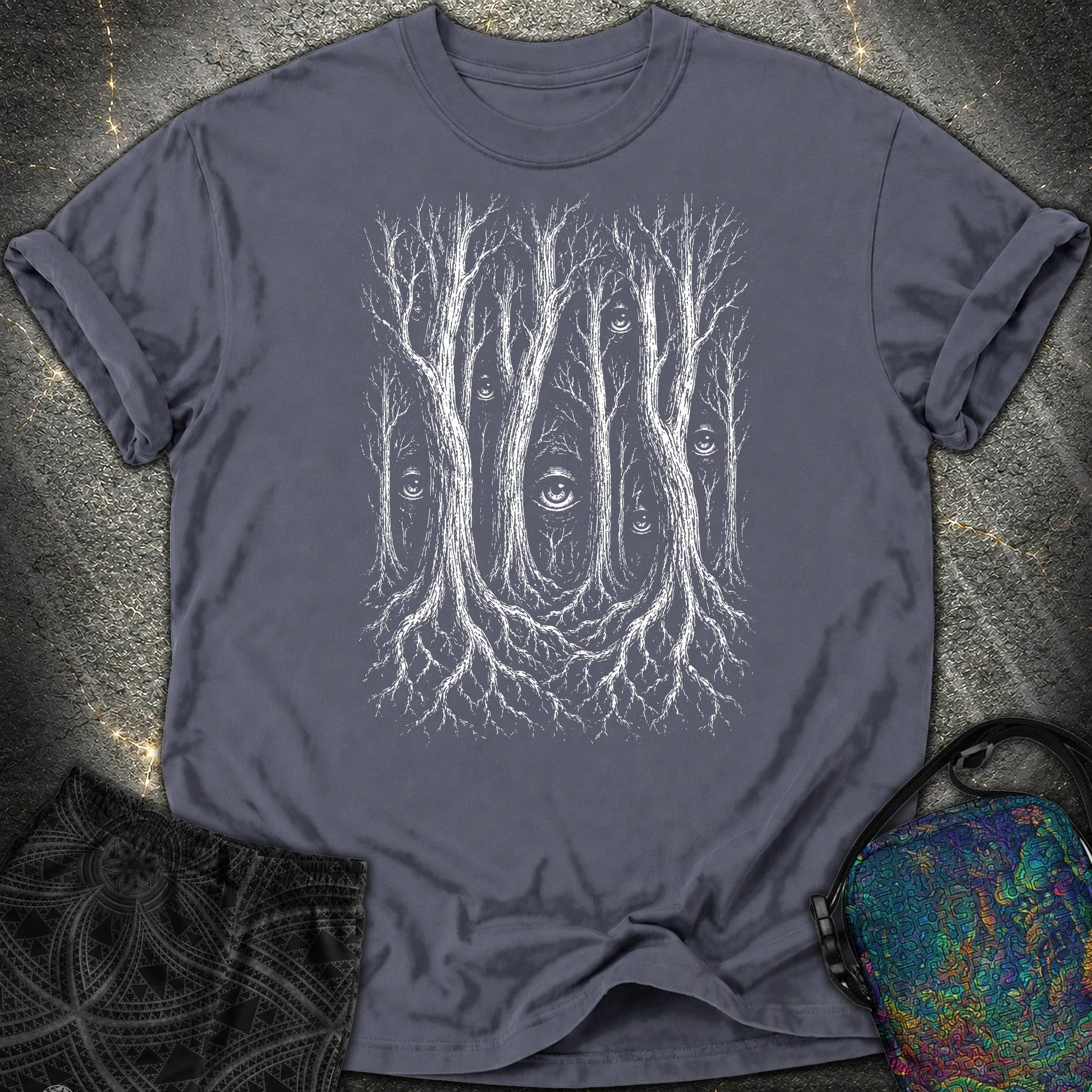 Forest Consciousness Watching Comfort T-Shirt - Forest Consciousness Watching Comfort T-Shirt - Navy