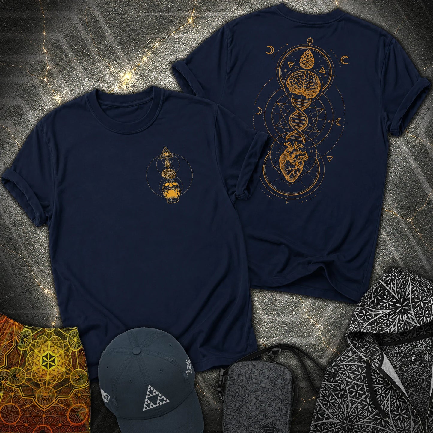 Tools Of The Trade Brain-Heart Coherence 2 Sided T-Shirt - Tools Of The Trade Brain-Heart Coherence 2 Sided T-Shirt - Navy