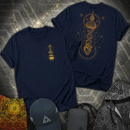 Tools Of The Trade Brain-Heart Coherence 2 Sided T-Shirt - Tools Of The Trade Brain-Heart Coherence 2 Sided T-Shirt - Navy