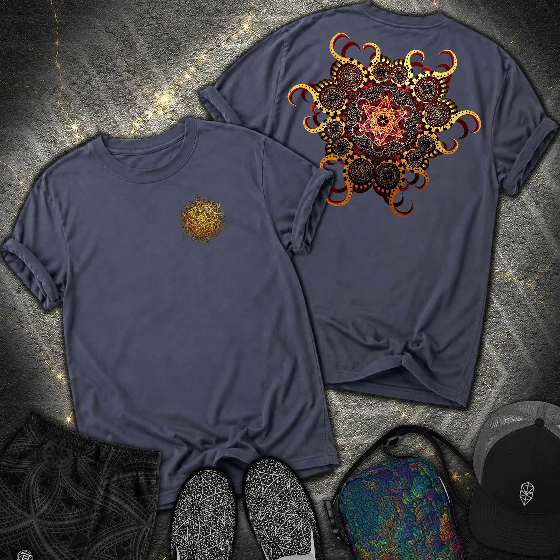Organic Metatron 2 Sided Comfort T-shirt - Organic Metatron 2 Sided Comfort T-shirt - Navy