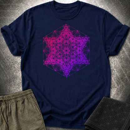 Metatron Fractal Super Structure T-Shirt - Metatron Fractal Super Structure T-Shirt - Navy