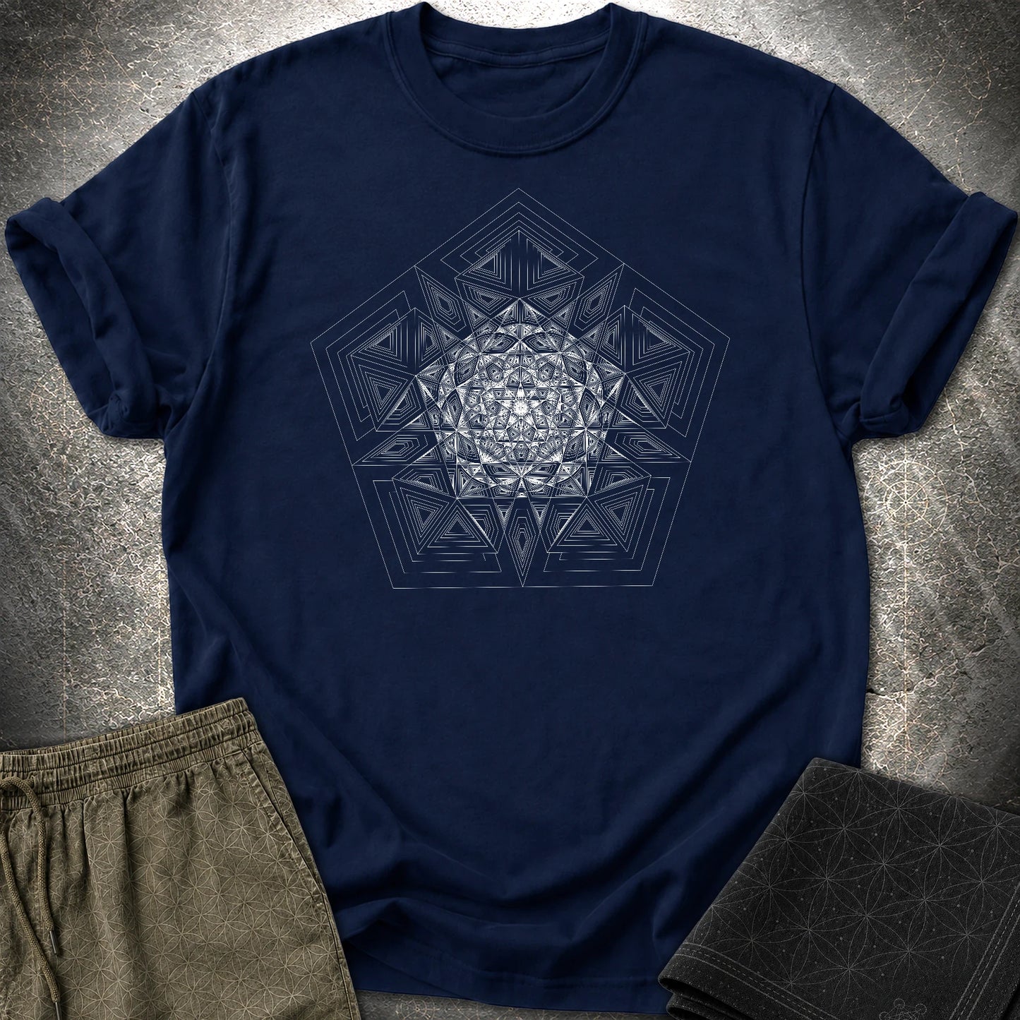 Pentagon Mosaic T-Shirt - Pentagon Mosaic T-Shirt - Navy