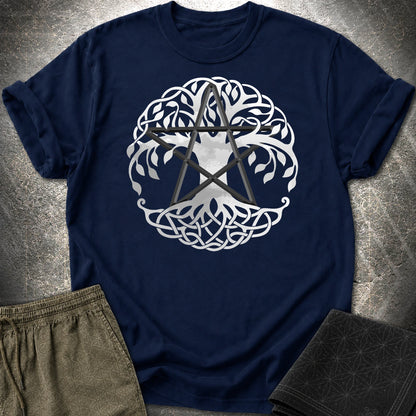 Pagan Celtic Tree Wicca T-Shirt - Pagan Celtic Tree Wicca T-Shirt - Navy