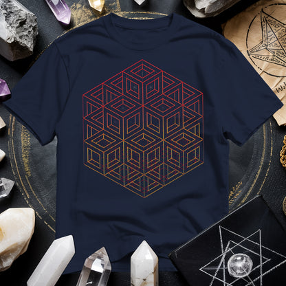 3D Wireframe Cube T-Shirt