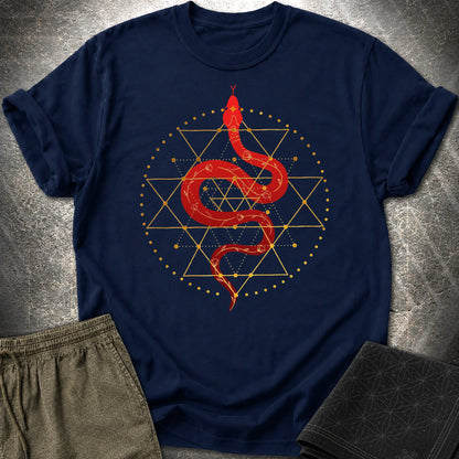Sri Yantra Snake T-Shirt - Sri Yantra Snake T-Shirt - Navy