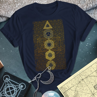 Platonic Solids Metatron's Background T-Shirt