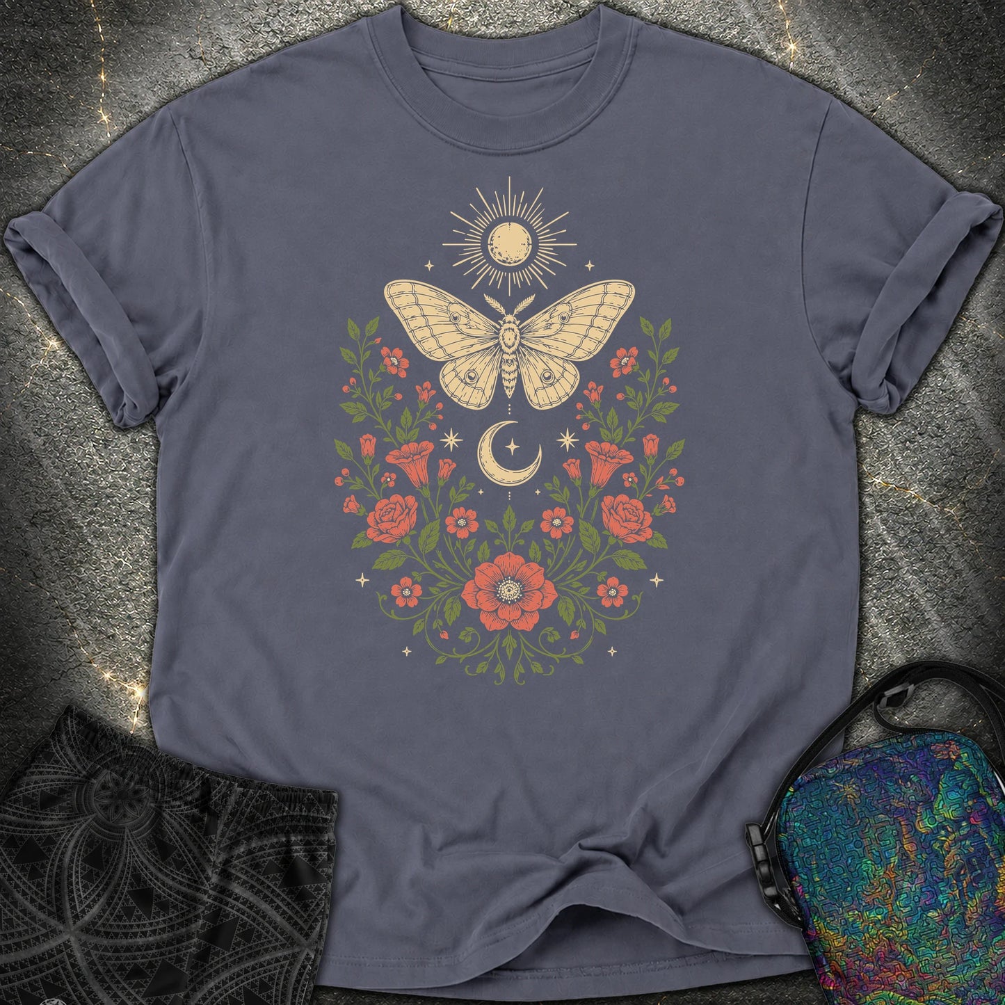 Sun Moon Moth - Sun Moon Moth Comfort T-Shirt - Navy