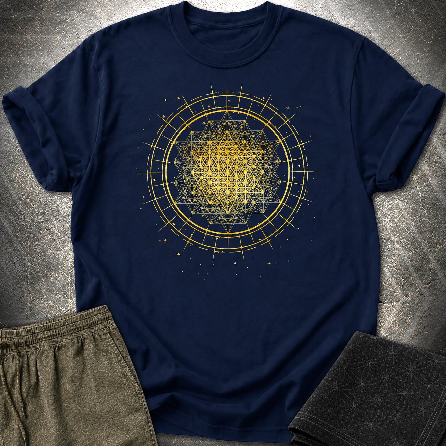 Radiating 64 Tetrahedron T-Shirt - Radiating 64 Tetrahedron T-Shirt - Navy