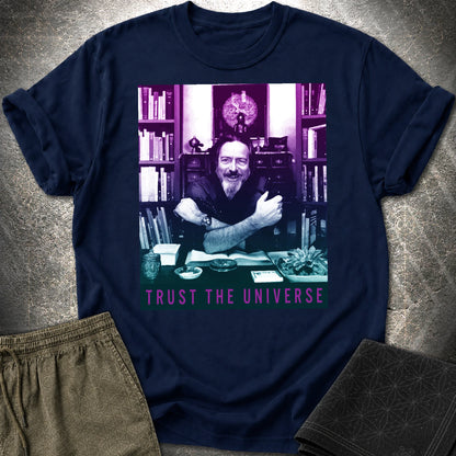 Alan Watts Trust The Universe T-Shirt - Alan Watts Trust The Universe T-Shirt - Navy
