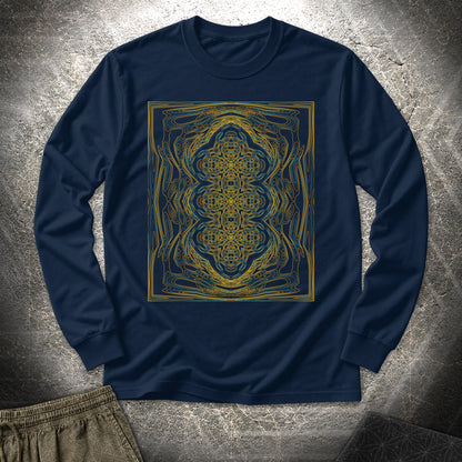 Kaleidoscopic Wave - Kaleidoscopic Wave Long Sleeve Shirt - Navy