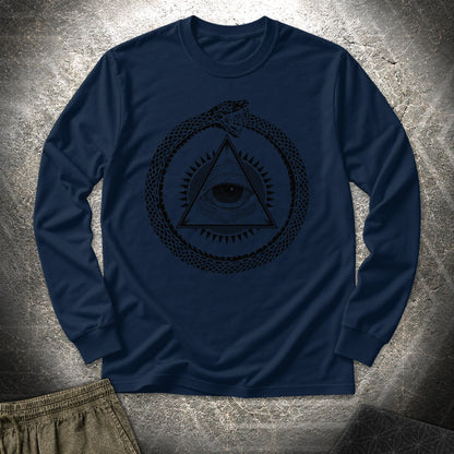 Ouroboros Eye Of Providence - Ouroboros Eye Of Providence Long Sleeve Shirt - Navy
