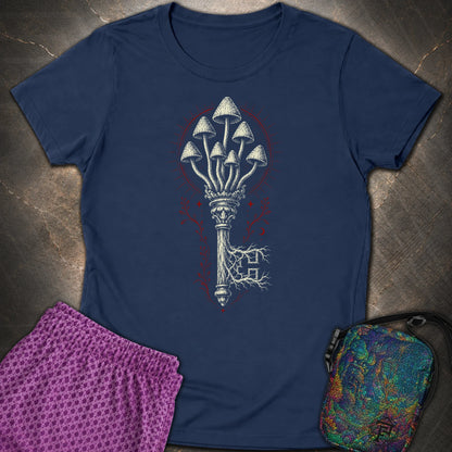The Mushroom Key - The Mushroom Key Womens T-Shirt - Navy