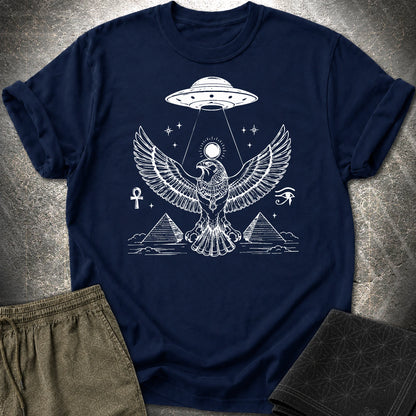 Solar Falcon Beneath the Starship - Solar Falcon Beneath the Starship T-Shirt - Navy