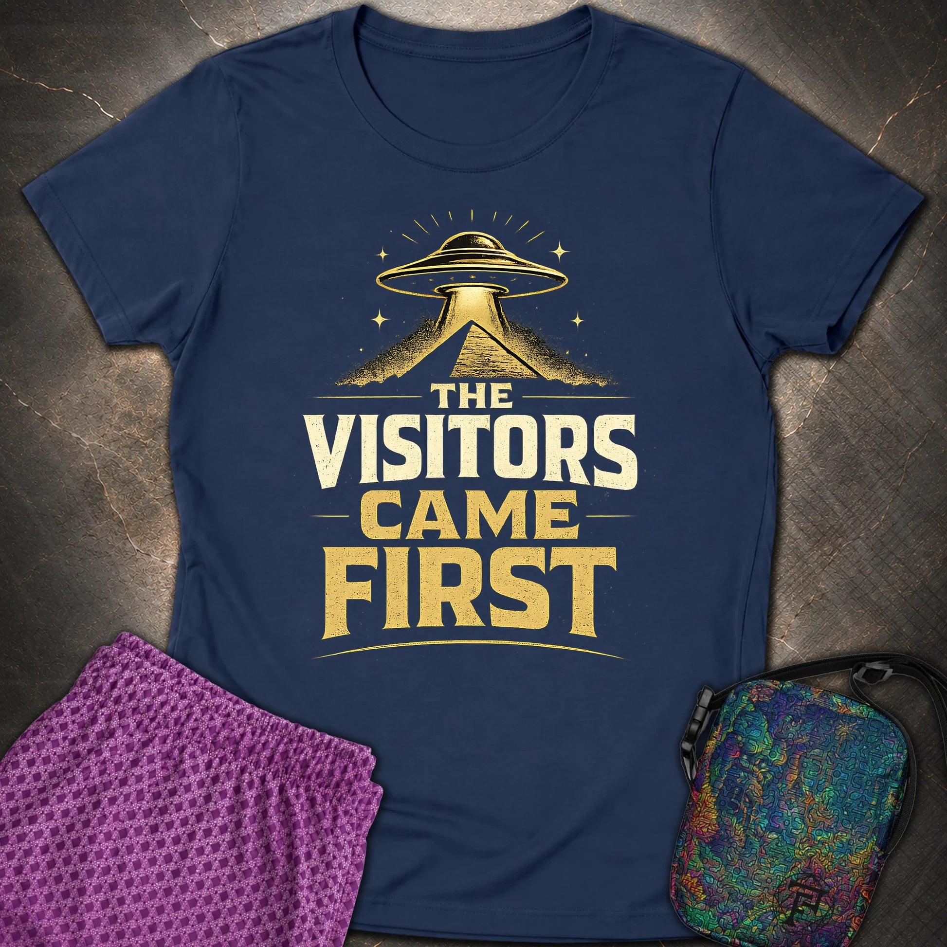 The Visitors Come First - The Visitors Come First Womens T-Shirt - Navy