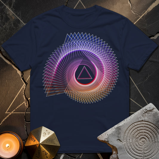 Spiralling Gradient Triangle T-Shirt