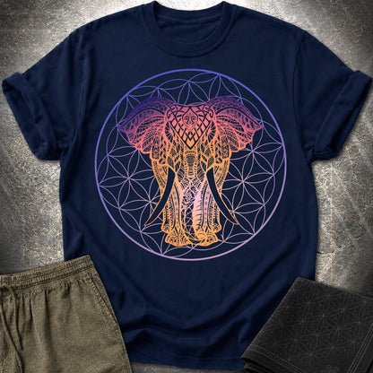 Ganesha Flower Of Life T-Shirt - Ganesha Flower Of Life T-Shirt - Navy
