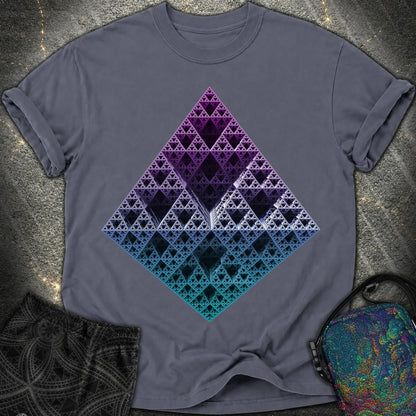 Sierpinski 3D Fractal T-Shirt - Sierpinski 3D Fractal Comfort T-Shirt - Navy