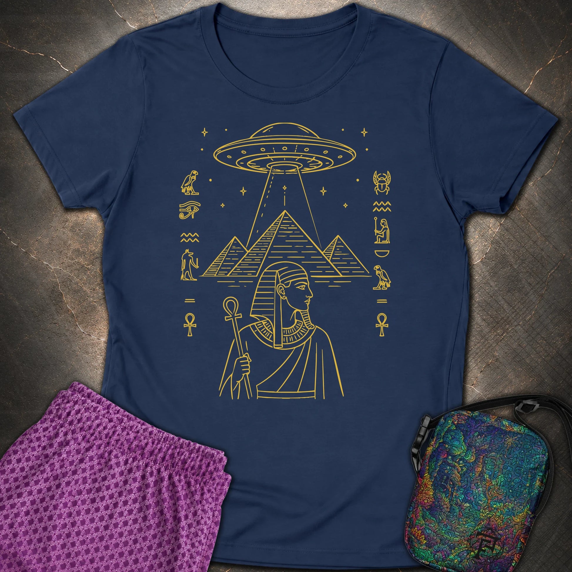 Pyramid Signal Over the Pharaoh - Pyramid Signal Over the Pharaoh Womens T-Shirt - Navy