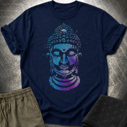 Buddha Flower Of Life Pattern T-Shirt - Buddha Flower Of Life Pattern T-Shirt - Navy
