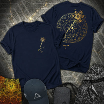 Psilocybin Key To Universe 2 Sided T-Shirt - Psilocybin Key To Universe 2 Sided T-Shirt - Navy