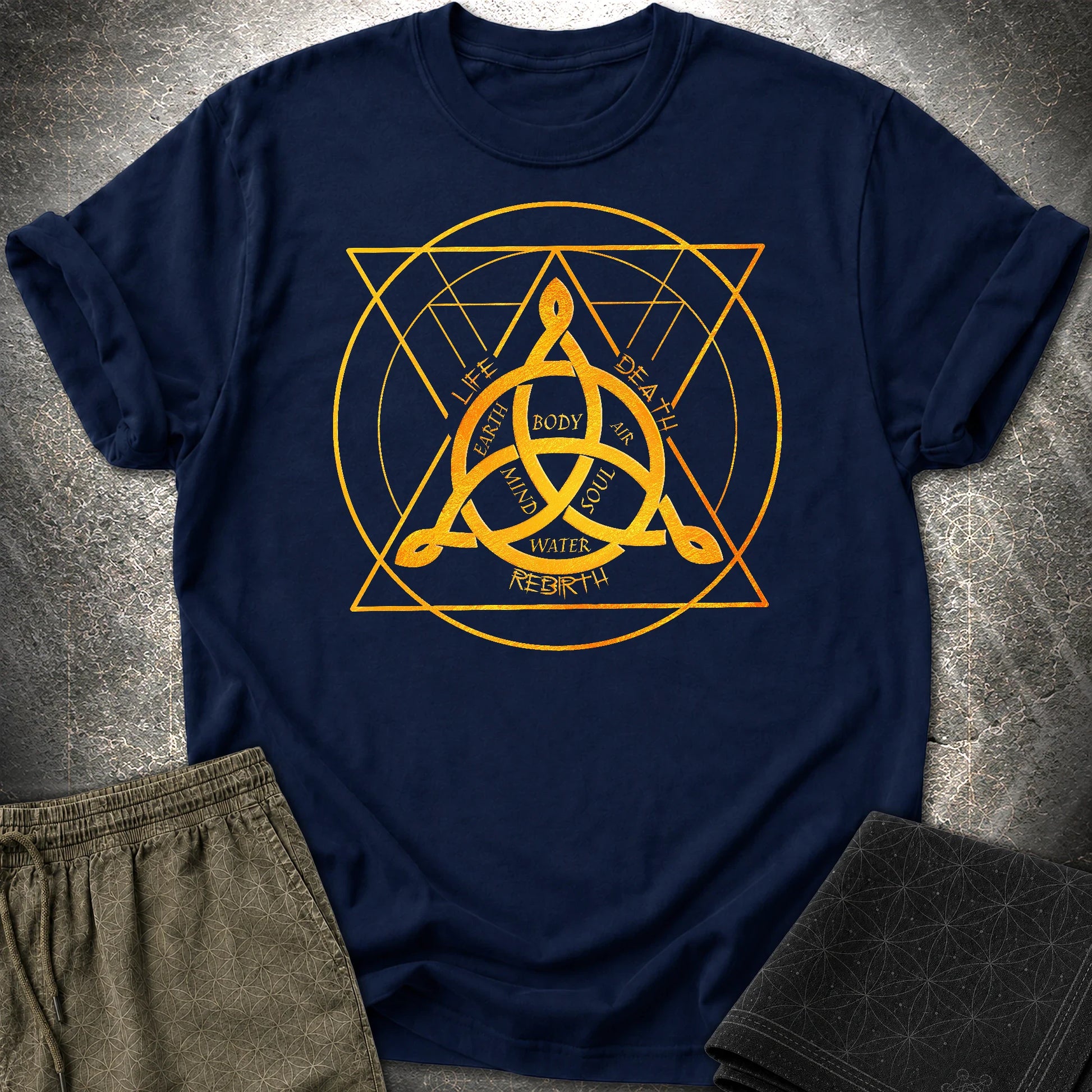 Triquetra Celtic Symbol T-Shirt - Triquetra Celtic Symbol T-Shirt - Navy