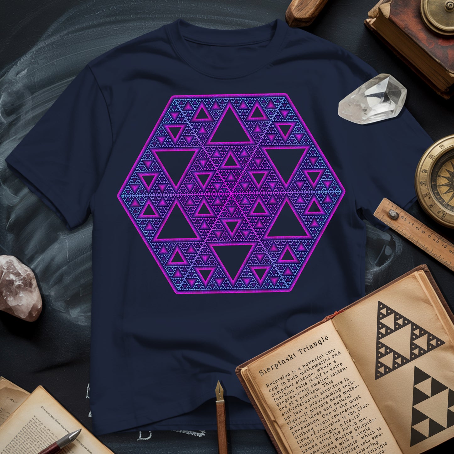 Sierpinski Star Fractal Bloom T-Shirt