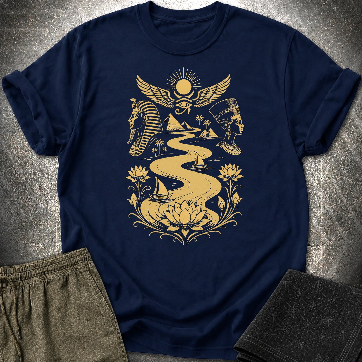 Golden Nile Between Two Crowns - Golden Nile Between Two Crowns T-Shirt - Navy