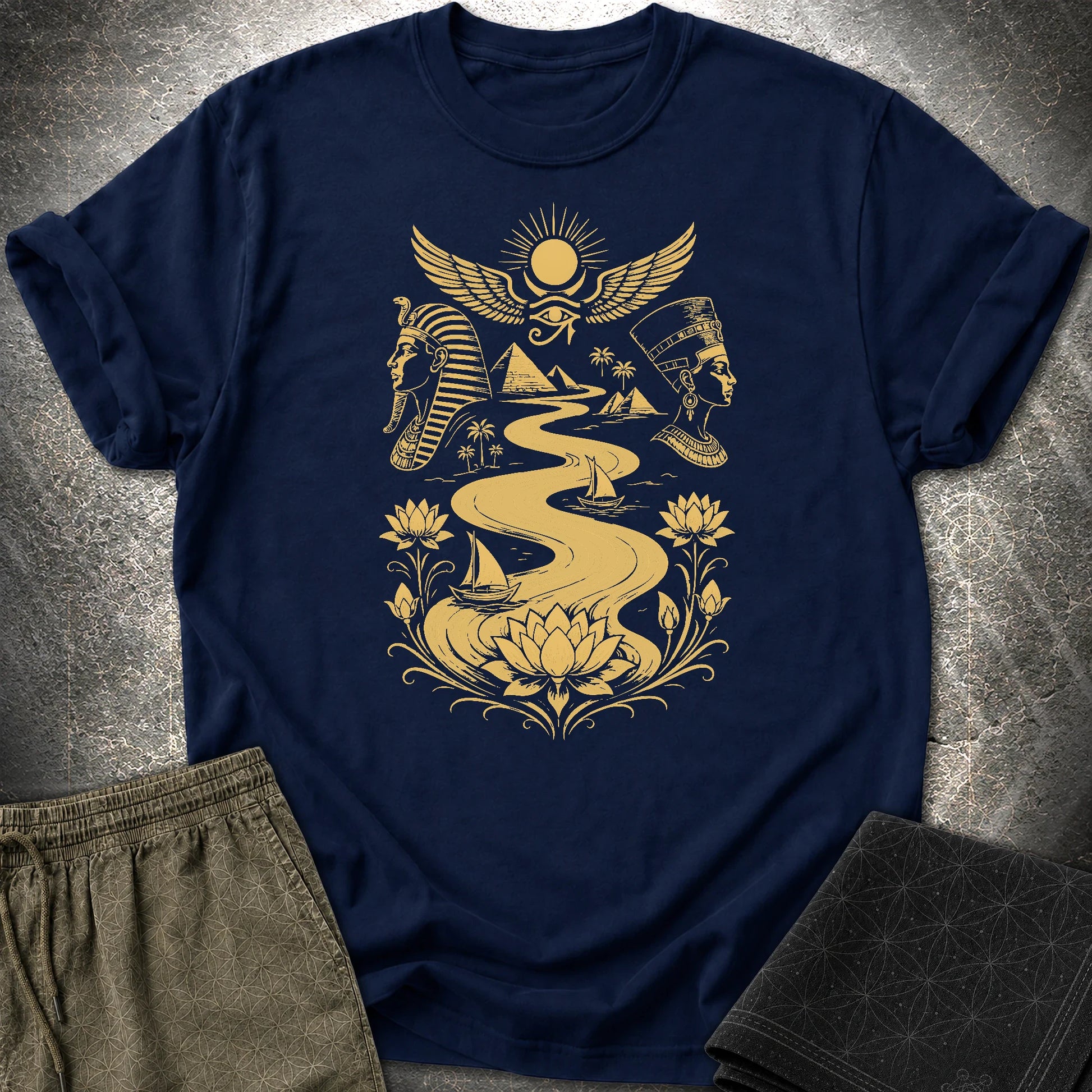 Golden Nile Between Two Crowns - Golden Nile Between Two Crowns T-Shirt - Navy