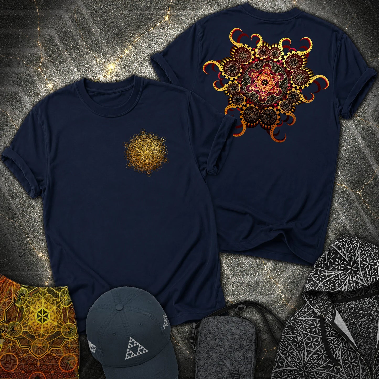 Organic Metatron 2 Sided T-Shirt - Organic Metatron 2 Sided T-Shirt - Navy