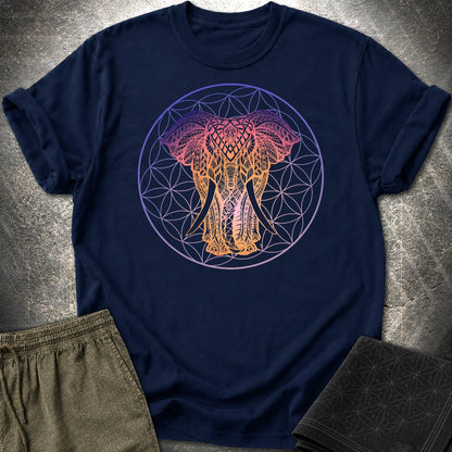 Ganesha Flower Of Life T-Shirt - Ganesha Flower Of Life T-Shirt - Navy